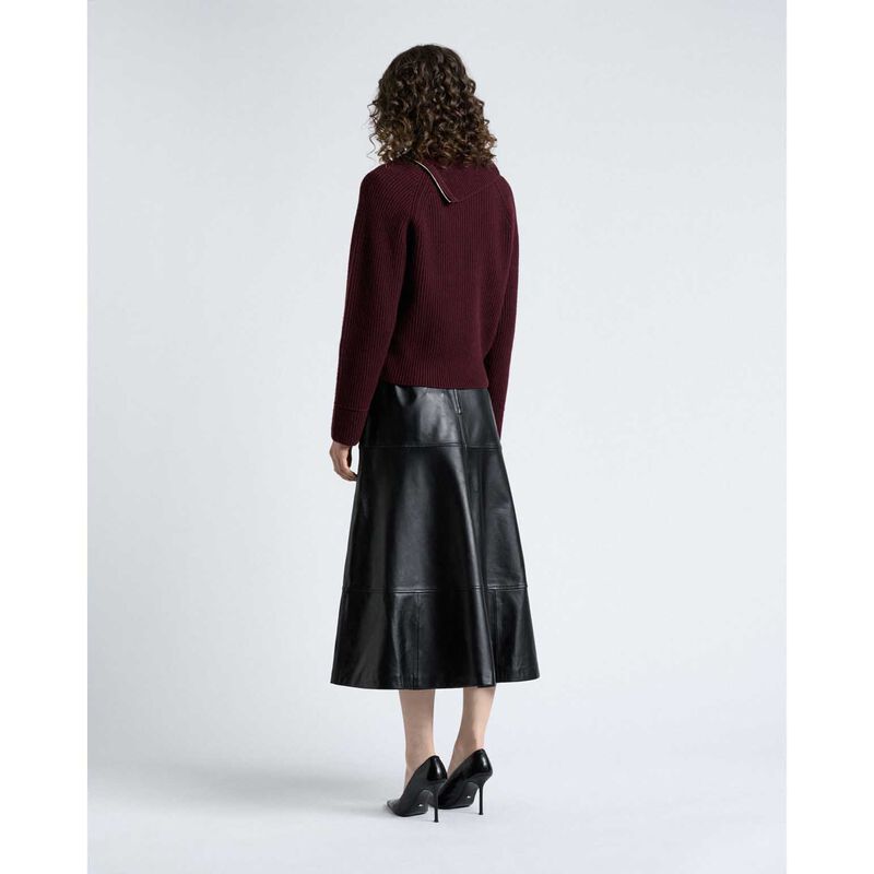 Cue Merino Bias Zip Neck Knit image number 5